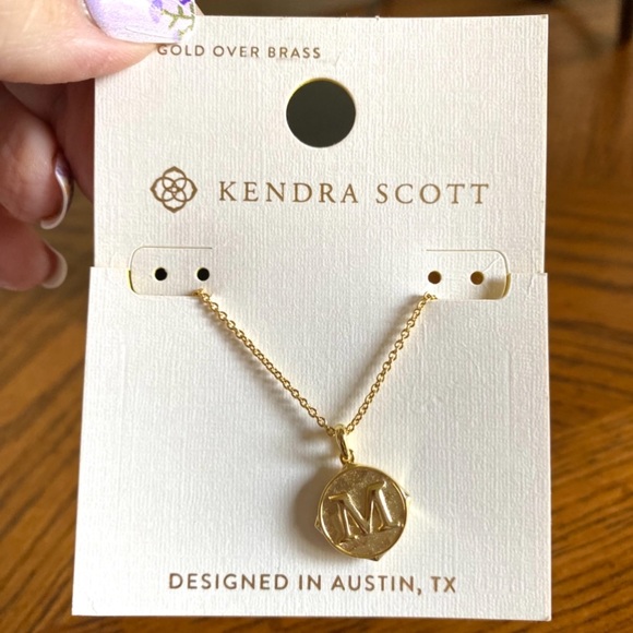 🛑NFS🛑 Kendra Scott Initial M Necklace 14K Gold Plate Hammered